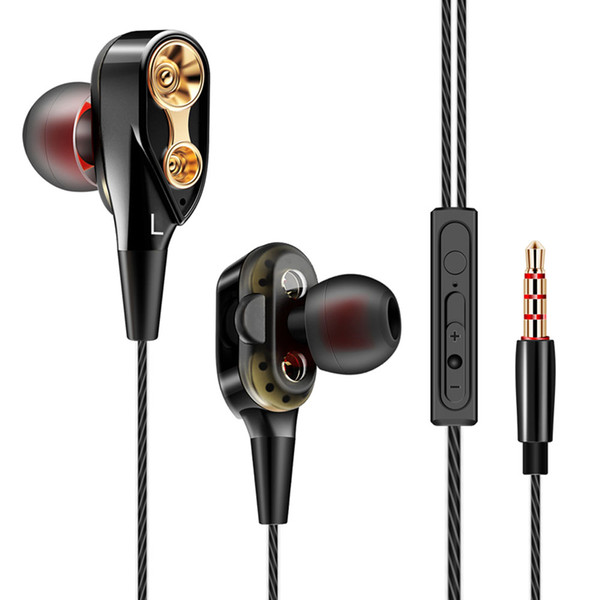 Inear Headphones Dual Driver Headphone HIFI Auricular Fever Headphones HIFI Music Bass Earphone For Phone Computer for xiaomi