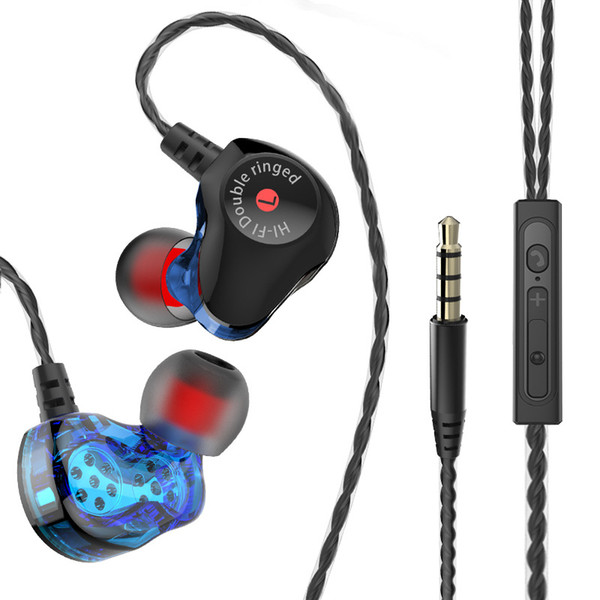 Dual Driver Earphones Super Bass Noise Isolation HIFI 3.5mm Stereo Sport In-Ear Earbuds DJ Field Headset Running Headphones