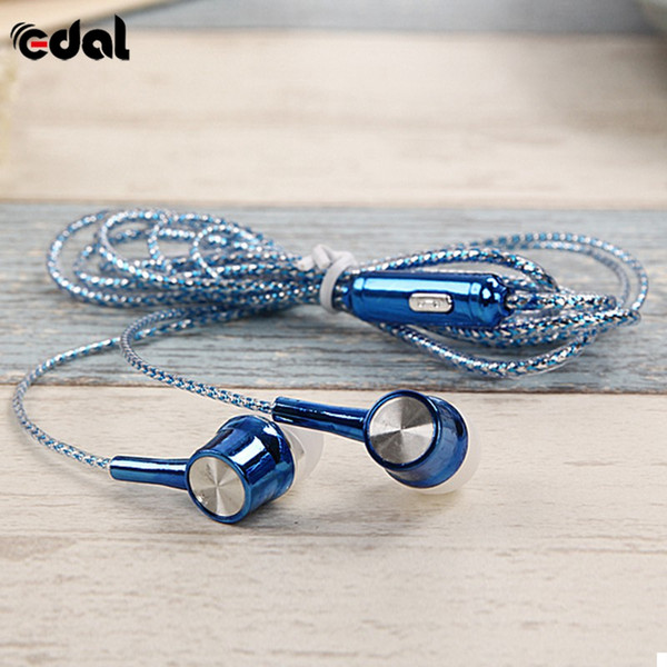 3.5mm Wired Earphone Portable Fashion Stereo Headphone With Microphone For Crystal Headphones 7 Colors