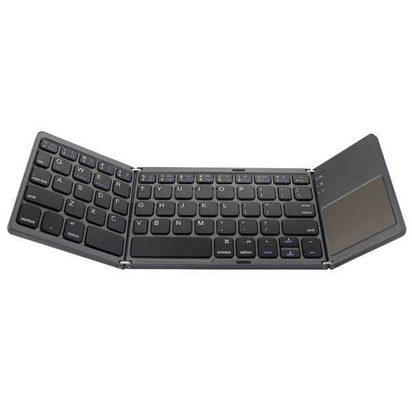 A18 Portable Twice Folding Bluetooth Keyboard BT Wireless Foldable Touchpad Keypad for IOS Android Smartphone Windows Ipad Tablet