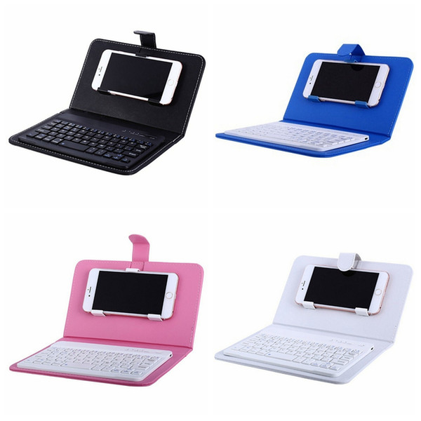 UltraThin Wireless Bluetooth Keyboard Leather Case Cover With Stand for iPhone 6 6s 6 plus Samsung cellphone Keyboard Stand Case