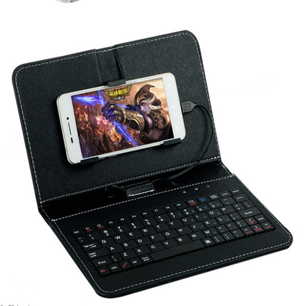 Cell Phone Keyboards Universal Wireless Bluetooth Keyboard PU Leather Protective Case For Android Samsung Huawei LG 4.5