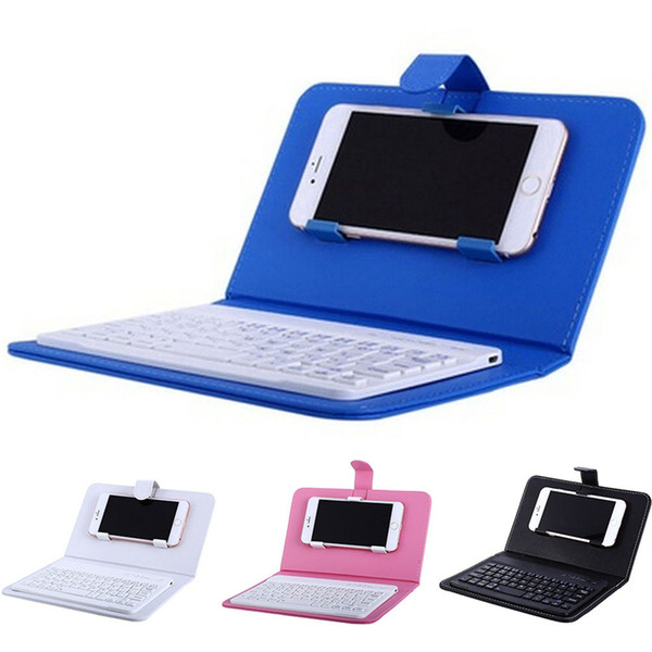 Cell phone keyboard case unniversal Bluetooth wireless keyboard for phone Flip case cover with stand for iPhone and Samsung