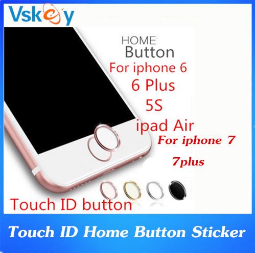 500pcs Metal Aluminum Touch ID Home Button Sticker for iPhone 7 Plus With Fingerprint Identification Function iPHONE 6 6s plus SE/5s