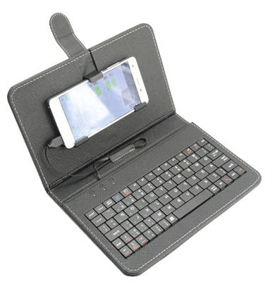 For Android Soft PU Leather Mobile Cell Phone Micro USB Keyboard Cover Protective Case Stand Protective Cover