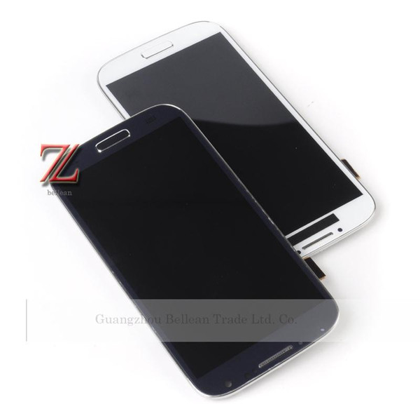 Wholesale-Original i9505 lcd for samsung galaxy S4 lcd I9500 i337 I545 LCD touch screen digitizer with frame dark Blue free shipping 1pcs