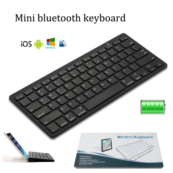 ultra-thin 6.7 mm thick mini bluetooth 3.0 wireless keyboards portable 78 keys fit ios android windows for ipad mac iphone smart cellphone