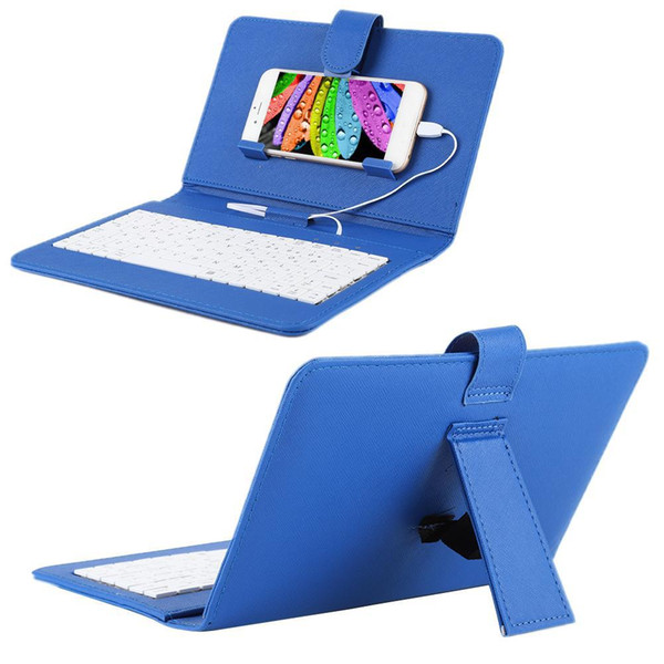 Micro USB Cell Phone Keyboard 4.8-6.0 inch Android OTG Universal Mobile Phone Bracket Keyboard Cover PU Leather