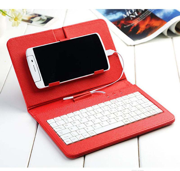 Flip PU Leather Phone Case with kistand OTG Stylish USB Keyboard Durable Stand Cover for Android Phone samsung HTC LG huawei