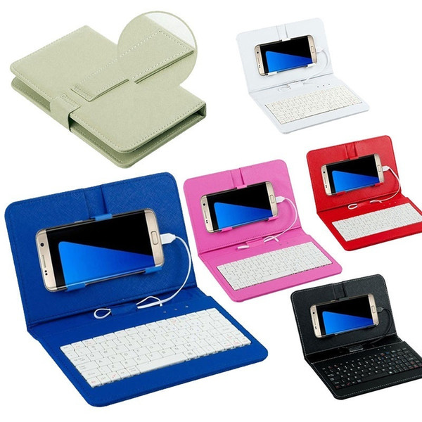 General Wired Keyboard Flip Holster Case Phone Keyboard Case For Andriod Mobile Phone 4.2''-6.8''