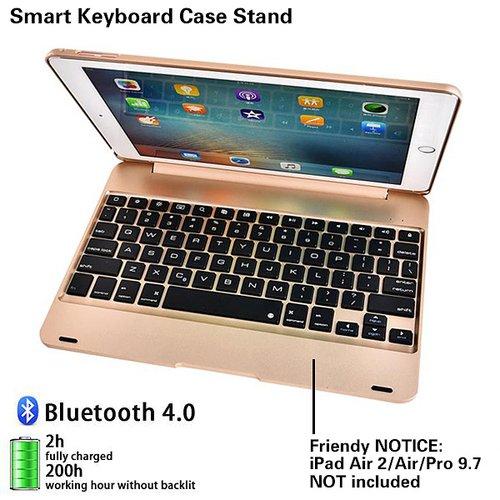 Bluetooth 4.0 mart Cover Smart Keyboard Case Stand for iPad Air 2 Air Pro 9.7, iPad, Ultra Slim, Auto Wake and Sleep,Function keyboard