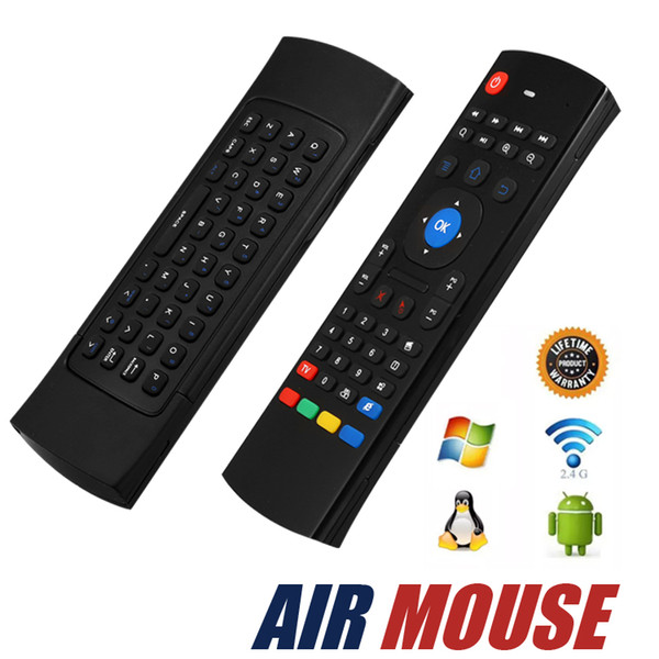 Wireless Air Mouse Keyboard Remote Controller QWERTY Wireless Multi-media 2.4GHz Infrared Controller For Android TV Box HTPC with Retail Box
