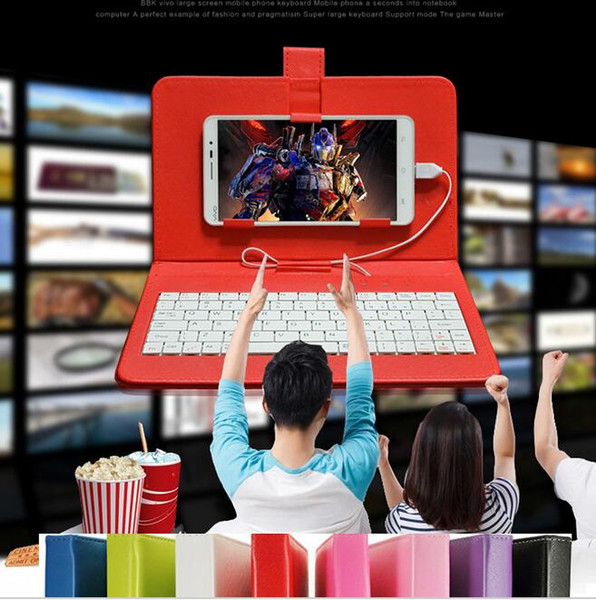 Flip PU Leather Phone Case with kistand OTG Stylish USB Keyboard Durable Stand Cover for Android Phone samsung HTC LG huawei