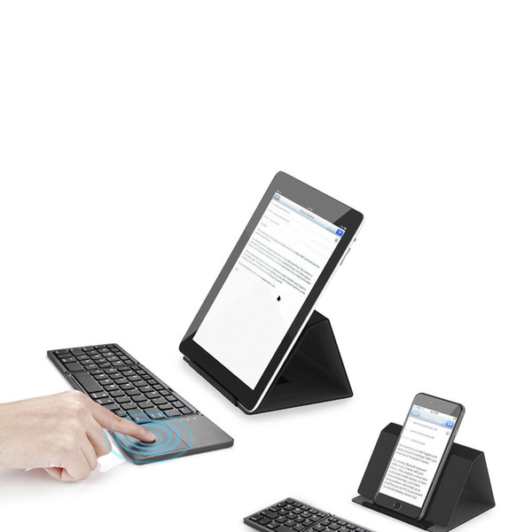 Ultra Thin Light ABS Mini Bluetooth 3.0 Folding Keyboard Touchpad with Three Layers with Battery for Windows Android