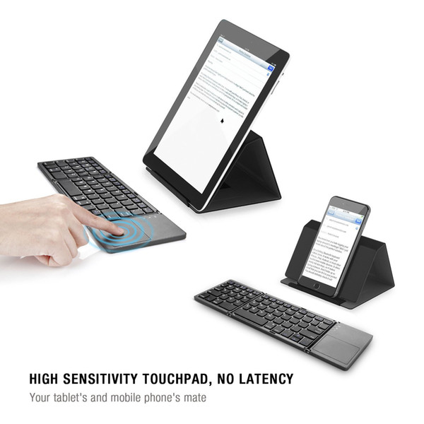 Boutique Cell Phone Keyboards Universal three-fold with touchpad tablet mobile computer wireless Bluetooth folding mini keyboard 088