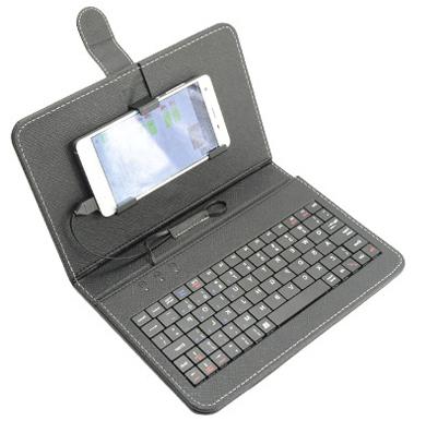 Mobile Cell Phone Micro USB Keyboard Cover For Android Soft PU Leather Protective Case Stand Protective Cover A001