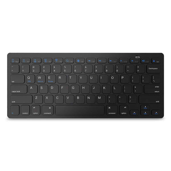 Wireless Keyboard cellp Ultra Slim Foldable Bluetooth Keyboard Rechargeable Pocket Sized Keyboard Black