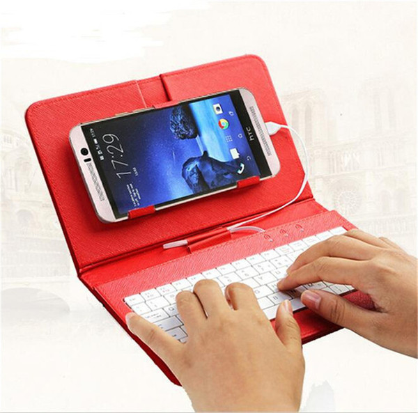universal keyboard case flip PU leather cases mirco USB mini keyboards portable cover stand holder for samsung s8 s7 edge 4.2 6.5 inch new