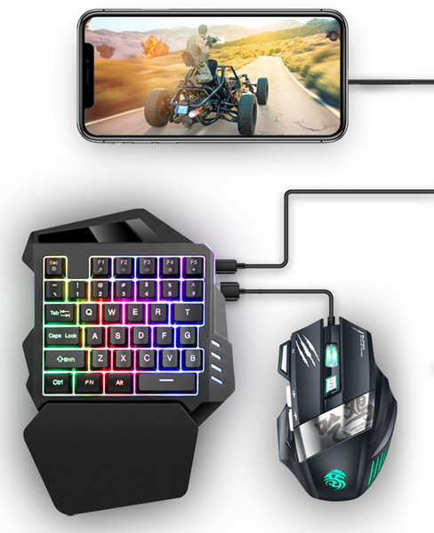 Robot Feeling Stimulates Battlefield Flat-panel Mobile Phone to Eat Chicken Artifact Gun God King's One-Handed Keyboard And Mouse Game Set