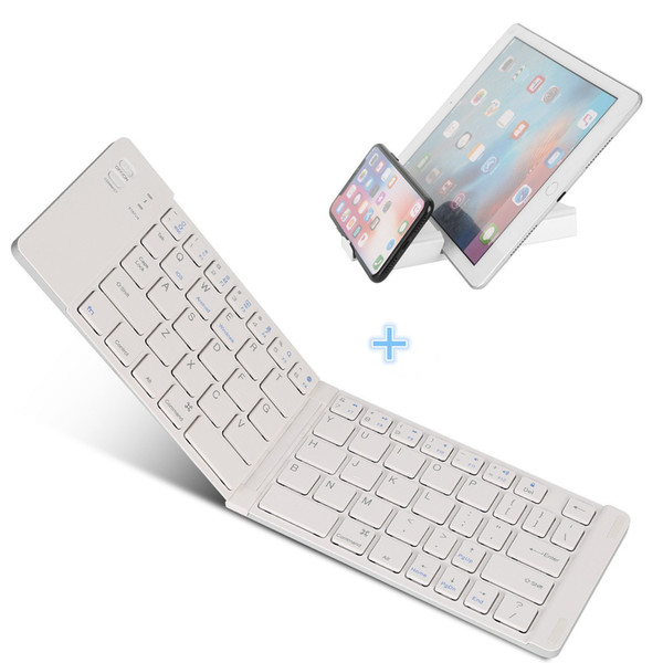 Bluetooth Folding Keyboard with Stand Holder Ultra Slim Pocket Size Foldable Keyboard for iOS/Android/Windows Smartphones, Windows, Smart TV