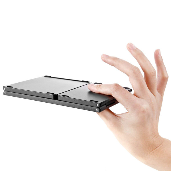 Portable Folding Bluetooth Keyboard, Rechargeable Wireless Foldable Mini Keyboard with Touchpad for Tablet Samsung or Other Cell Phones