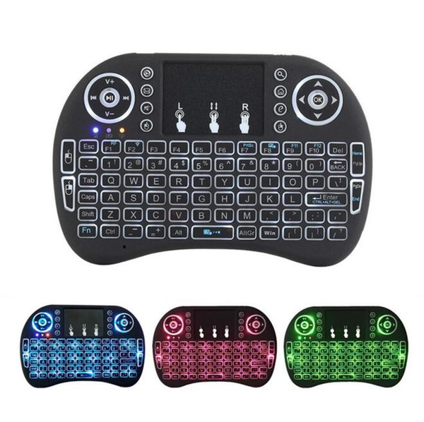 New Fly Air Mouse 2.4G Mini i8 Wireless Keyboard Backlit With Backlight Red Green Blue Remote Controlers For MXQ M8S MiniX