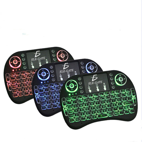 It is 2.4G wireless mini flying mouse keyboard i8 mini touch charging keyboard tricolor backlight running horselight multi-language