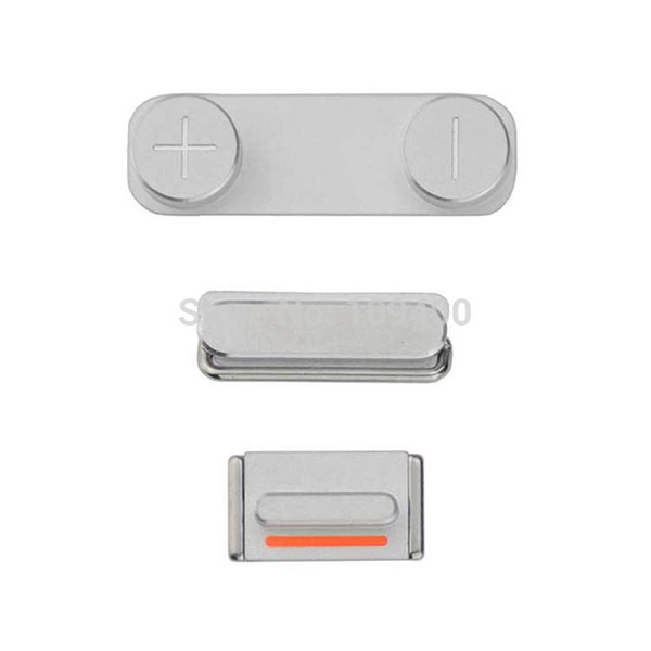 Wholesale-Original Silver Side Keypads Power Button Volume Mute Key Repair Part for Apple iPhone 5s 3pc/set