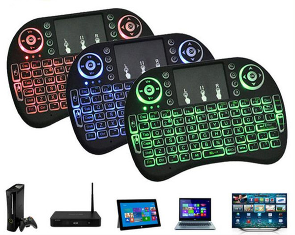 Wireless Keyboard i8 Mini keyboards Touch Pad Multi-Media Remote Control Touchpad Air Mouse With Back Light for TV BOX Android Mini PC B-FS