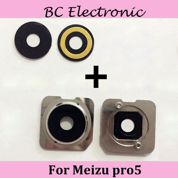 Wholesale-For Meizu Pro 5 pro5 Rear Back Camera Glass Lens +Camera Cover Circle Housing Parts Replacement Free Shipping