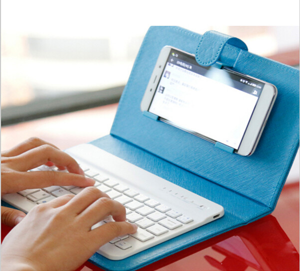 UltraThin Wireless Bluetooth Keyboard Leather Case Cover With Stand for iPhone 6 6s 6 plus Samsung cellphone Keyboard Stand Case