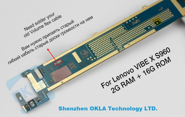 Wholesale-1pcs used work well For lenovo S960 VIBE X 2G RAM 16G ROM original motherboard mainboard board card without flex cable