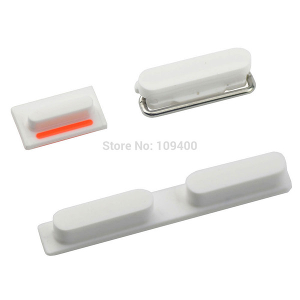 Wholesale-White Original Side Combo Button Key Keypad with Metal Spacer for iPhone 5c Replacement Part 3pc/set