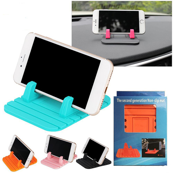 Silicone Car Holder Soft silicone Desktop Anti Slip Mat Holder Stand Bracket For Mobile Phone With Package