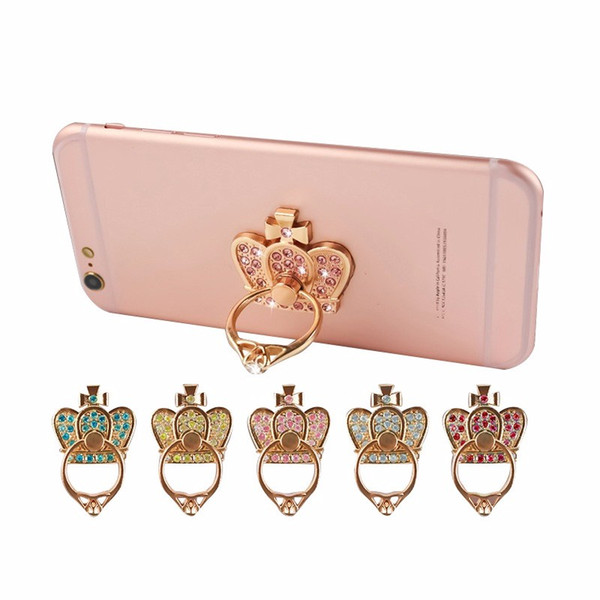 For iphone 7 6s 6 Samsung s7 S6 Luxury Diamonds Metal Mobile Phone Ring Holder Universal Finger Grip Phone Stand