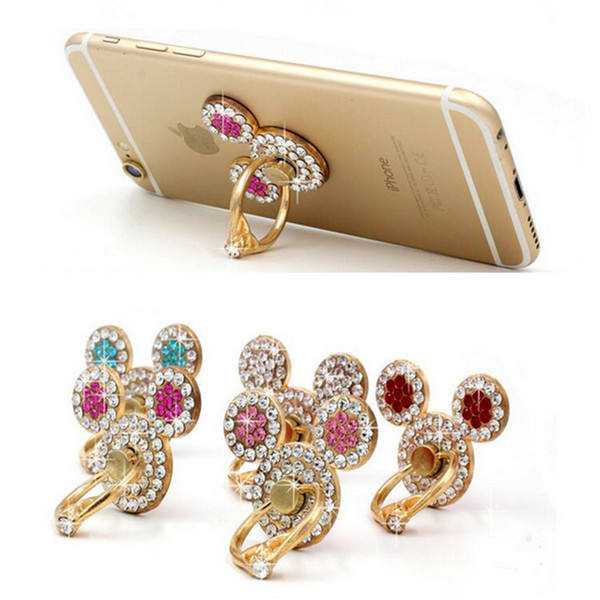 Universal 360 Degree Rotation Diamond Mobile Phone stand holder metal For iPhone x 8 7 6s Samsung Finger Ring Holder Stand