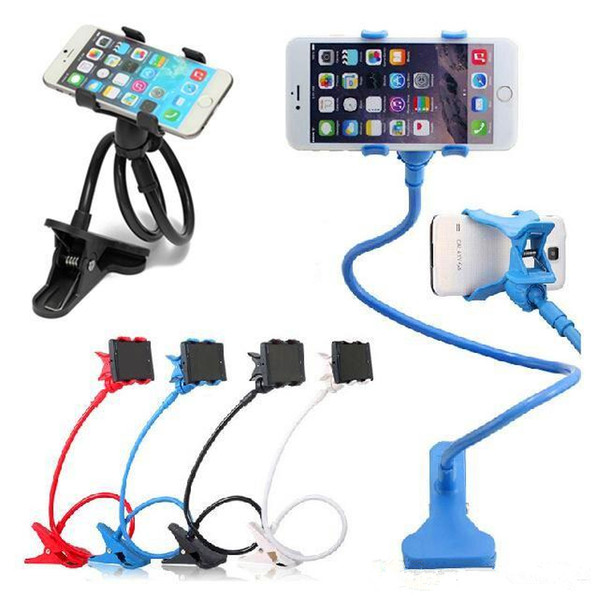 360 Rotating Flexible Cell Phone Holder Long Arm Stand Lazy Bed Desktop Tablet Car Selfie Mount Bracket for iphone Smasung HTC etc.