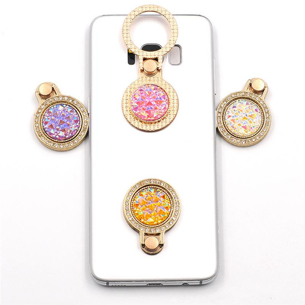 Color Diamond Phone Holder Metal Finger Ring 360 Degree Rotation Stand For iPhone X 8 7 Plus Samsung Xiaomi Mobile Kickstand