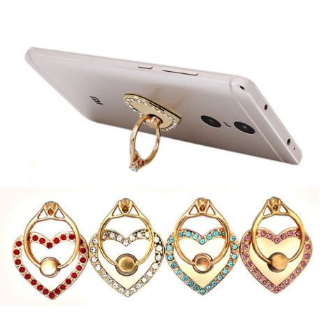 Mini Heart Phone Holder Stand Metal Finger Ring Support for iPhone Samsung Xiaomi Smartphones Tablets Universal