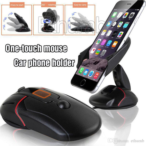 Car mount holder Mouse cell phone holder one touch car Suction Cup Stand For iphone 7 Samsung s7 Edge Car GPS Phone holder