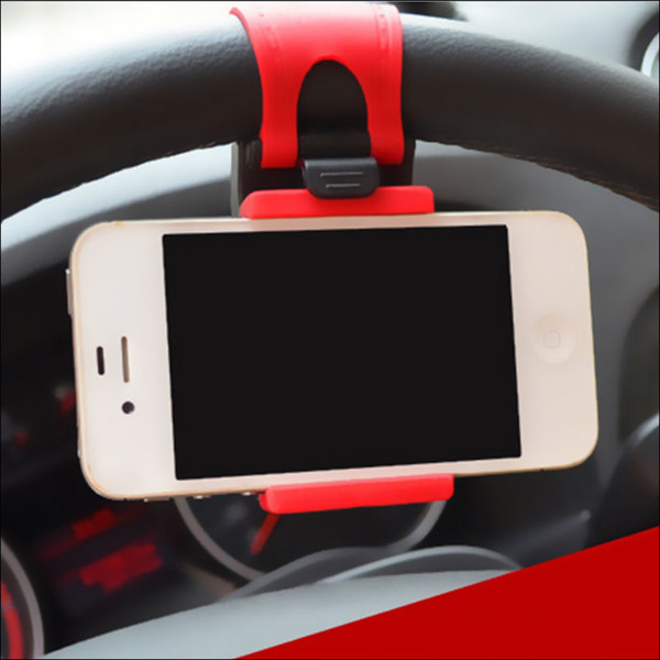 Universal Car Streeling Steering Wheel Cradle Holder SMART Clip Car Bike Mount for Mobile iphone samsung Cell Phone GPS