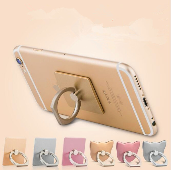 360 Degree Cat Ear Finger Ring Opening Bracket Mobile Phone Holder Smartphone Stand Mount Support for IPhone IPad Tablets Xiaomi Smart Phone