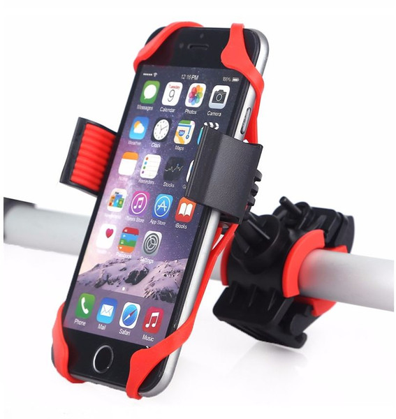 Bike Bicycle Motorcycle Handlebar Mount Holder Phone Holder With Silicone Support Band For Iphone X 8 7 Samsung XIAOMI GPS Universal