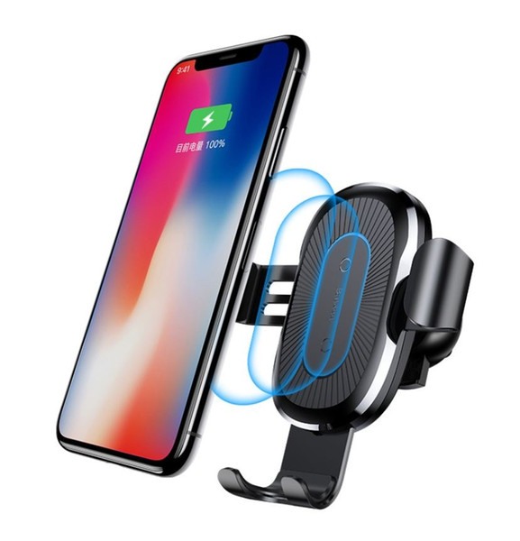 Baseus 10W QI Wireless Charger Car Holder For iPhone X Plus Samsung S8 S9 Fast Car Mount Wireless Charging Charger Phone Holder