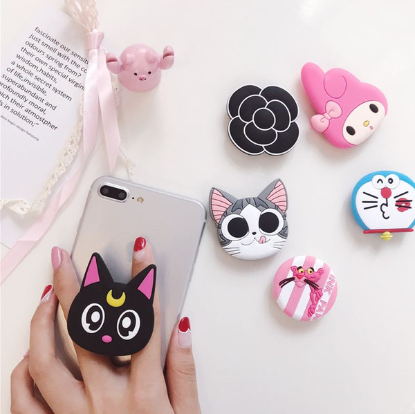 Good quality Round Mobile Phone Holder Stand Flexible Grip 3D Cartoon Animal Expanding Bracket Tablets Mount