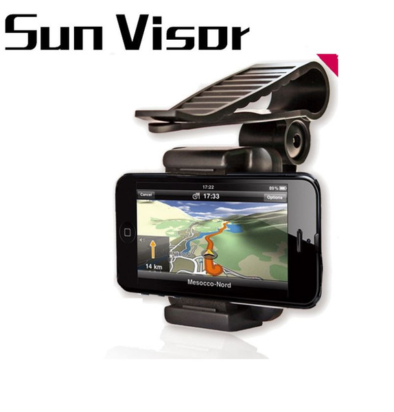 Car Sun Visor Shade Shield Phone Clip Holder Mount For iPhone X 8 7 Samsung GPS 360 Degree Rotating