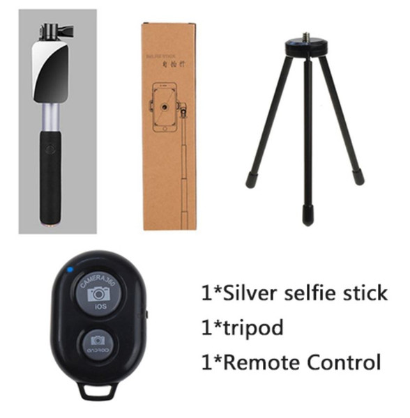 Smartphones selfie stick universal Phone Android Bluetooth selfie stick tripod mirror monopod for Iphone with remote shutter(3 Color)