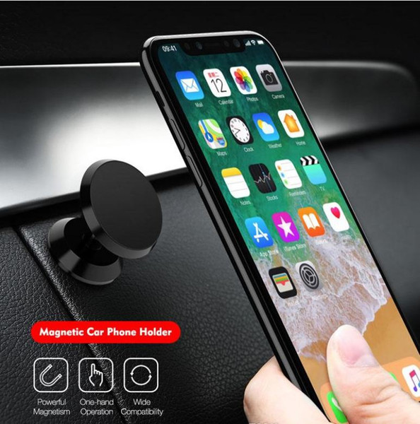 Hot 360 Degree Universal Magnetic Air Vent Mount Car Holder 3 colors Aluminium Alloy Phone Stand For Iphone X 8 7 Samsung