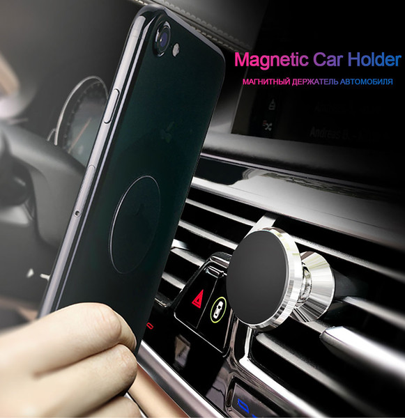 Magnetic Universal Phone Holder for iPhone 8 7 6 X Air Vent Mount Car Holders 360 Degree Support Mobile Phone Car Stand-a