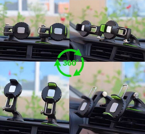 New Coming Car Phone Holder 360 Degree Adjustable Rotate Mount Holder For iPhone Samsung Huawei Universal Mobile Phone holder Stands